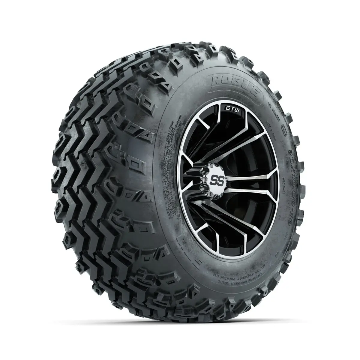 Gtw Spyder Machined/Black 10 In Wheels With 20X10.00-10 Rogue All Terrain Tires Full Set 1