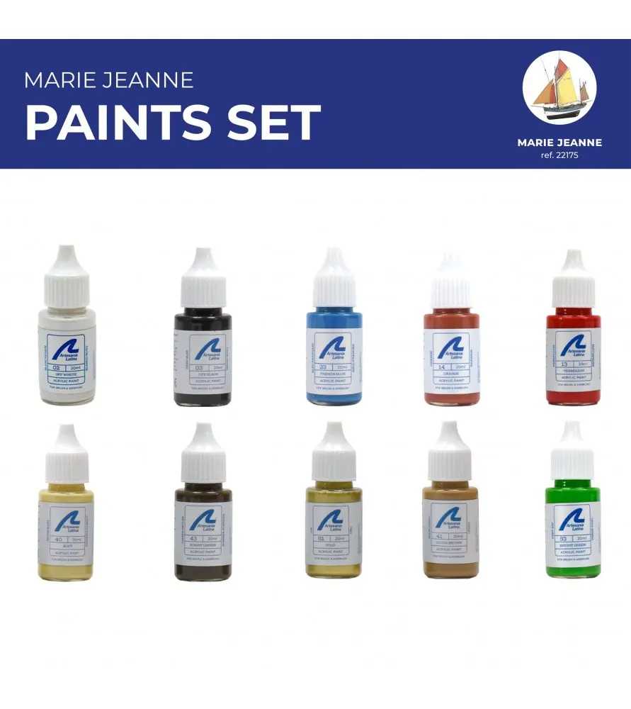 Art277pack12 Marie-Jeanne Paint Set (10 Bottles) Models 22175, 22180 1