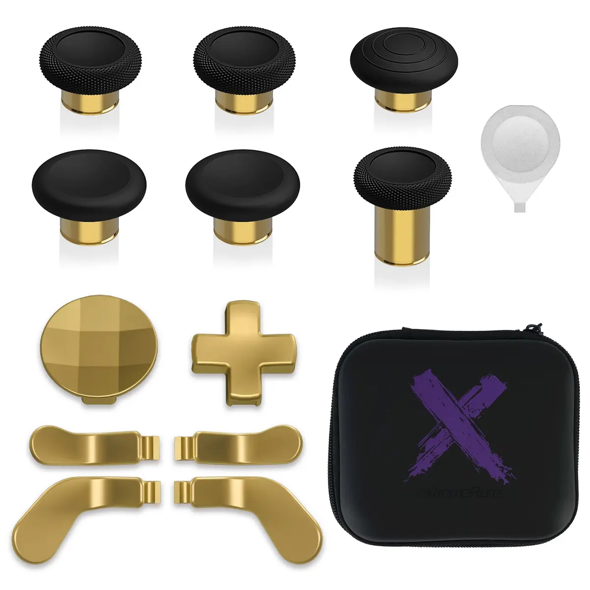 Extremerate 13 In 1 Component Pack Kit Replacement Metal Thumbsticks & D-Pads & Paddles For Xbox Elite Series 2 & Elite 2 Core Controller (Model 1797) - Metallic Hero Gold 2