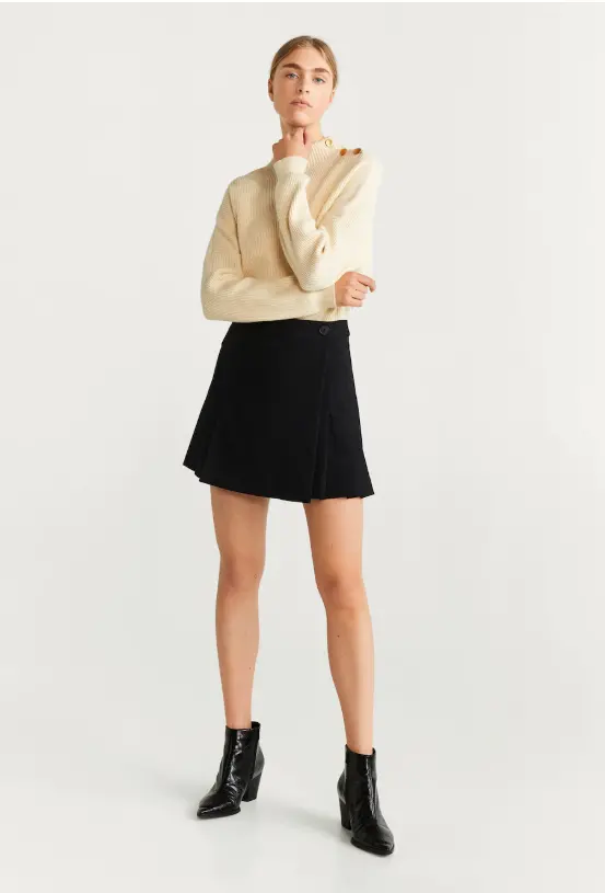 Pleated Hem Miniskirt 1