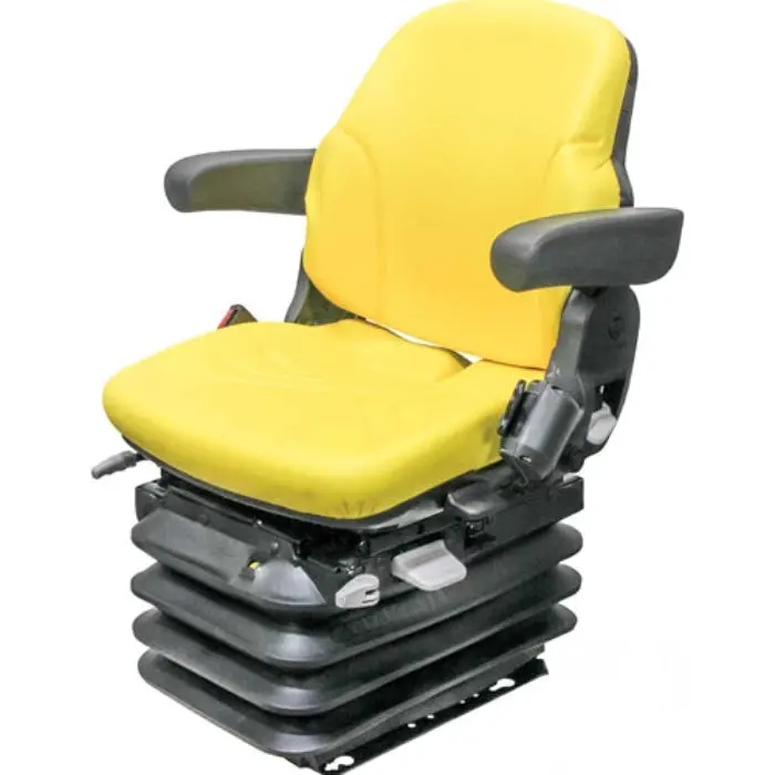 12V Heavy Duty Tractor Excavator Backhoe Loader Seat W/ Air Suspension 1