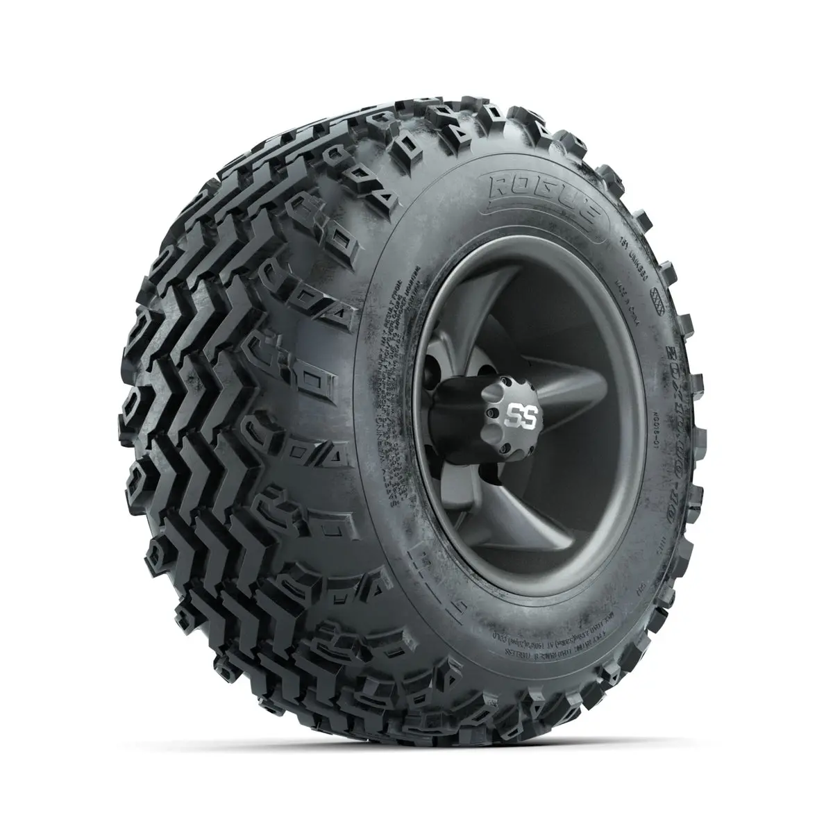Gtw Godfather Matte Grey 10 In Wheels With 20X10.00-10 Rogue All Terrain Tires Full Set 1