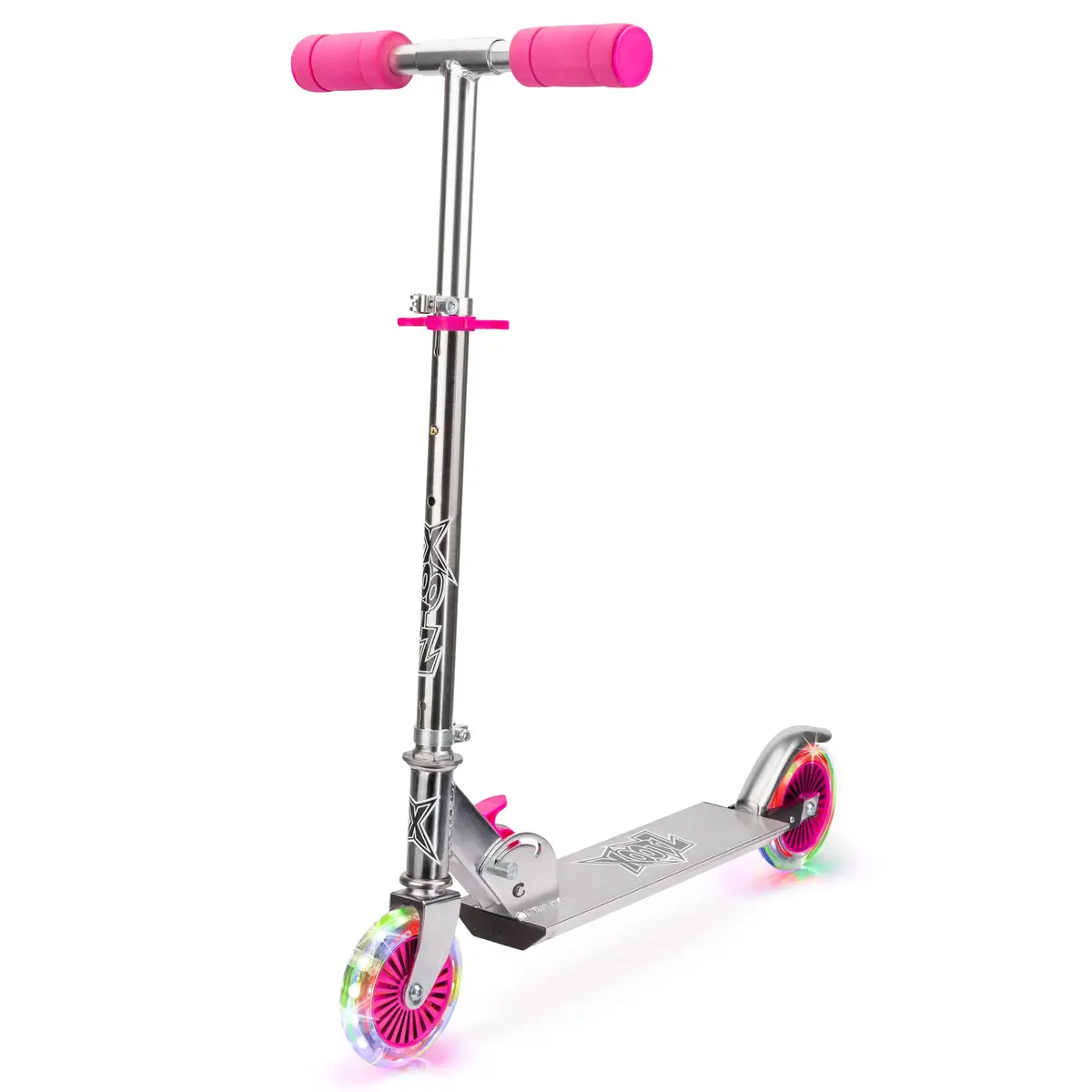 Light Up Led Folding Scooter - Pink 1
