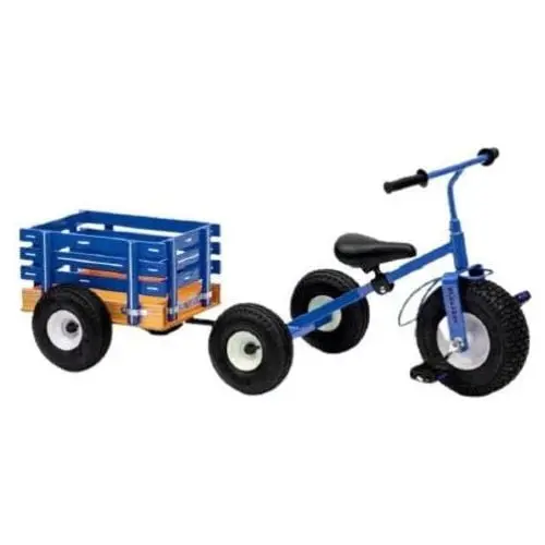 (Blue) Speedway Heavy Duty Tricycle W/ Cart Wagon 1