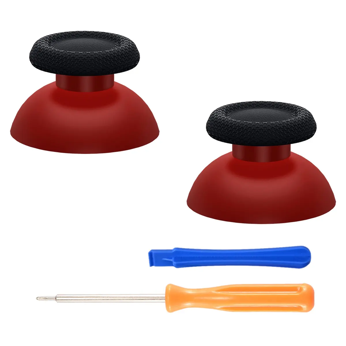 Extremerate Replacement Dual-Color Thumbsticks Analog Stick Joystick Compatible With Ps5 & Ps4 All Model Controller - Carmine Red & Black 1