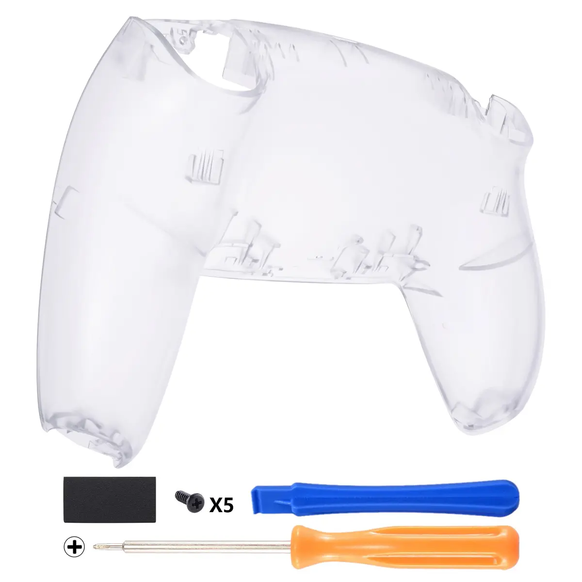 Extremerate Replacement Back Housing Bottom Shell Compatible With Ps5 Controller Bdm-010/020/030/040/050 - Clear 1