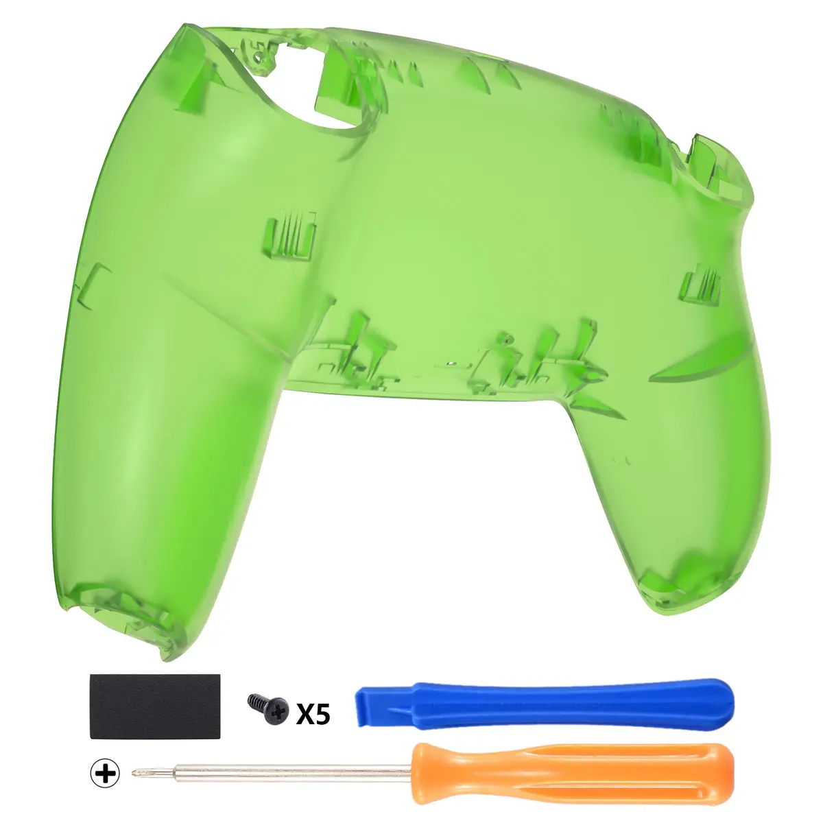 Extremerate Replacement Back Housing Bottom Shell Compatible With Ps5 Controller Bdm-010/020/030/040/050 - Clear Green 1