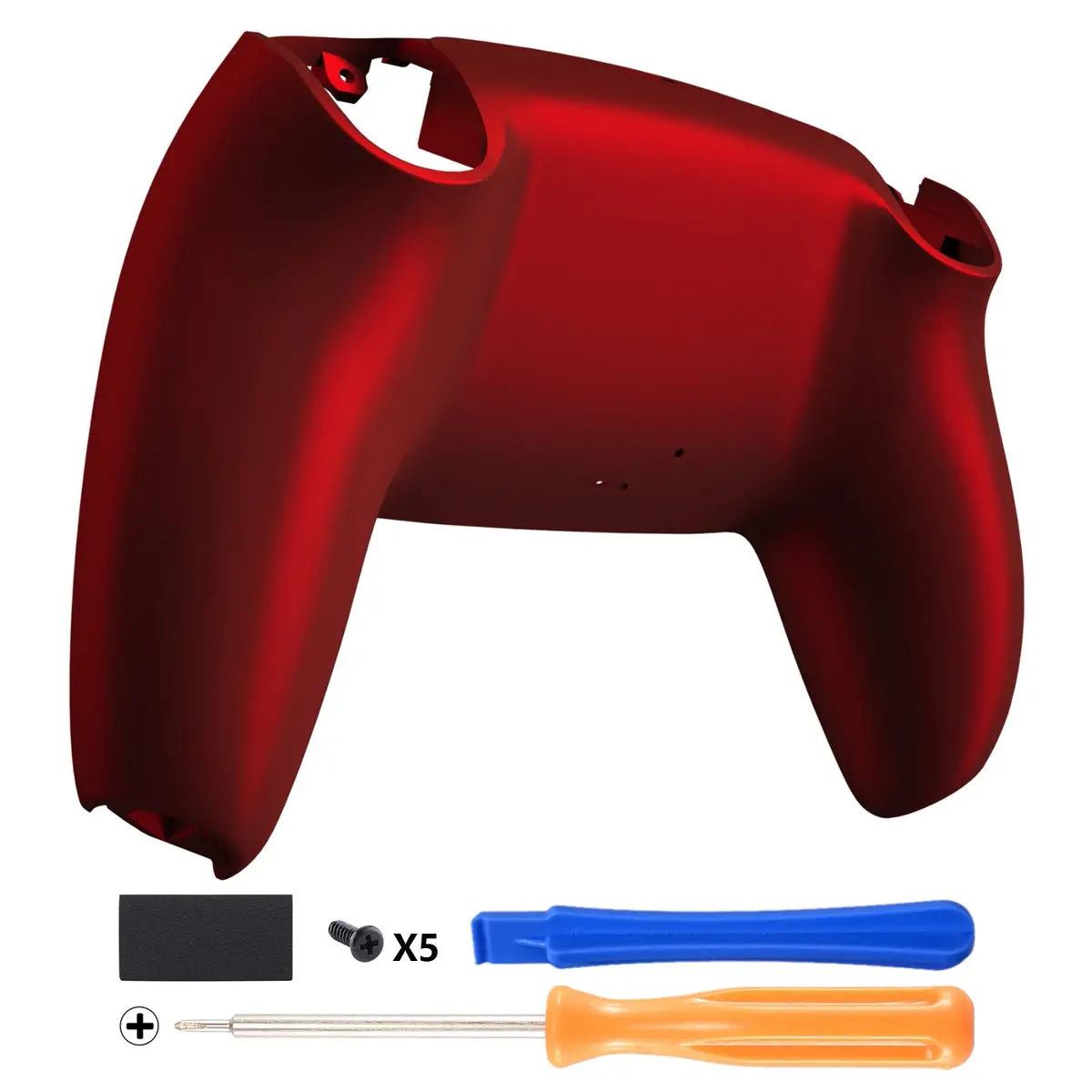 Extremerate Replacement Back Housing Bottom Shell Compatible With Ps5 Controller Bdm-010/020/030/040/050 - Scarlet Red 1