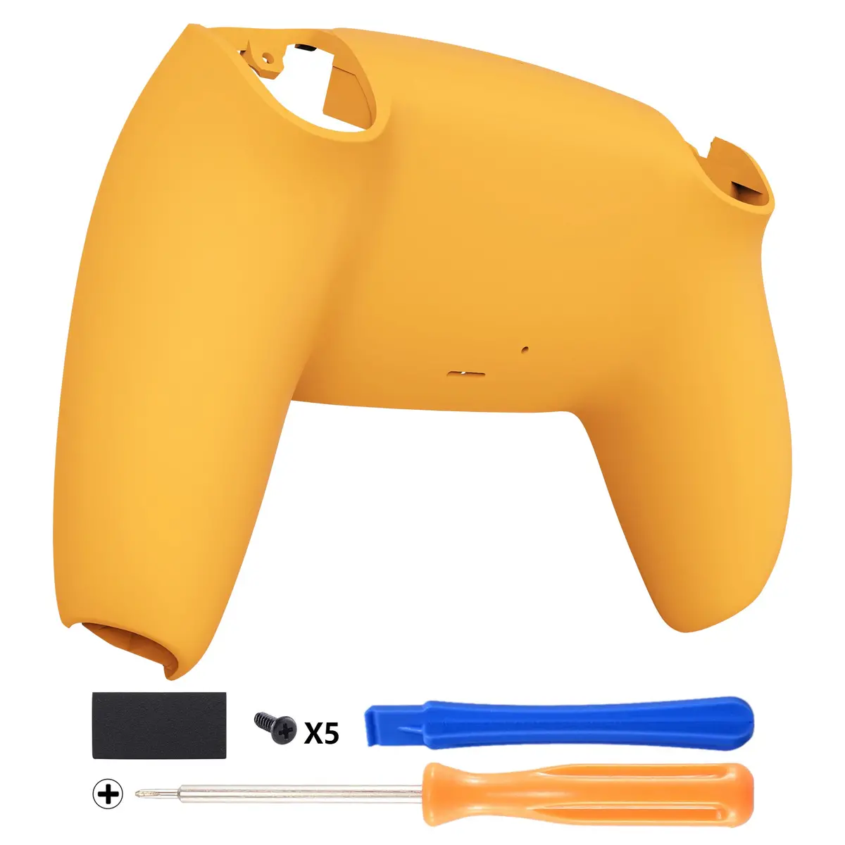 Extremerate Replacement Back Housing Bottom Shell Compatible With Ps5 Controller Bdm-010/020/030/040/050 - Caution Yellow 1
