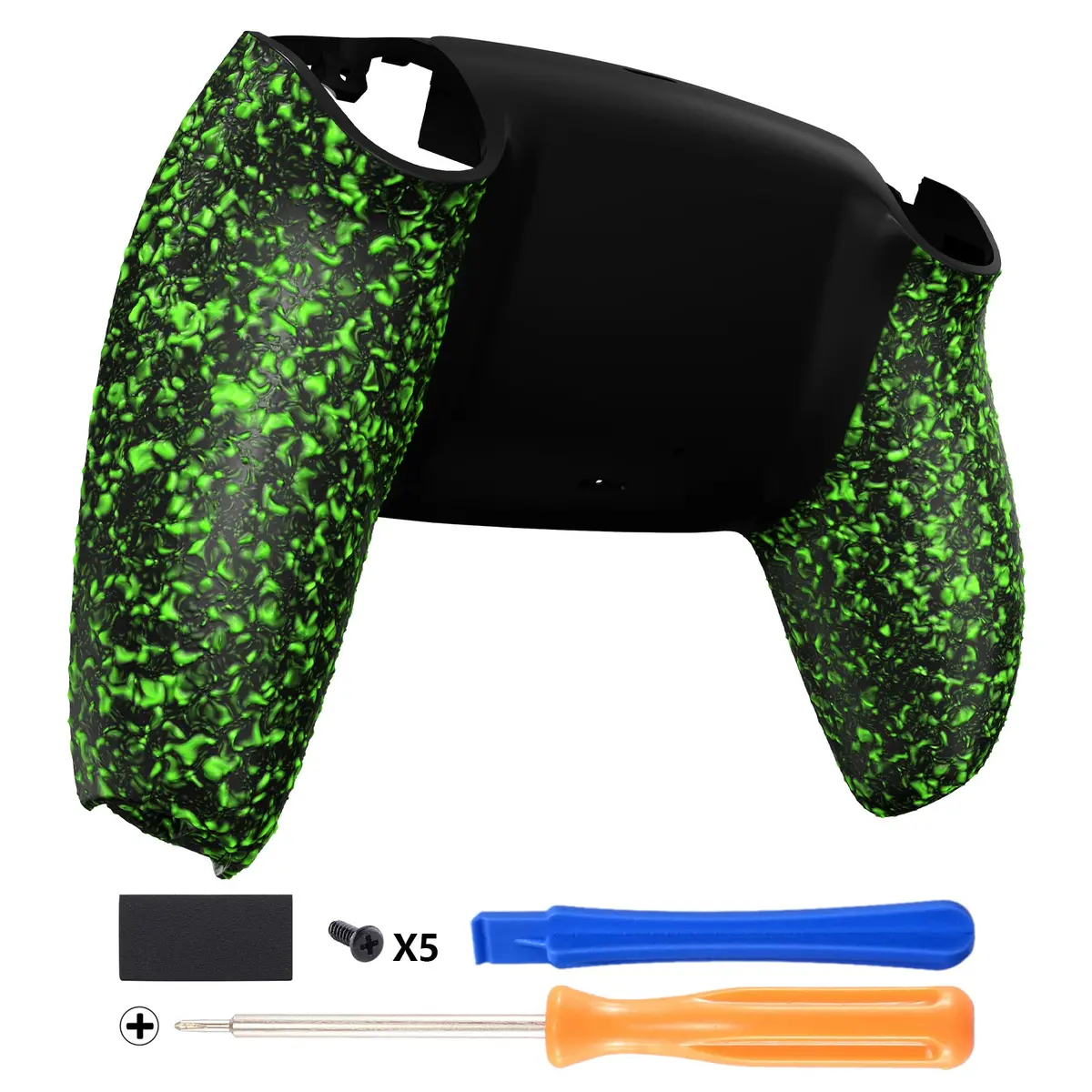 Extremerate Replacement Back Housing Bottom Shell Compatible With Ps5 Controller Bdm-010/020/030/040/050 - Textured Green 1