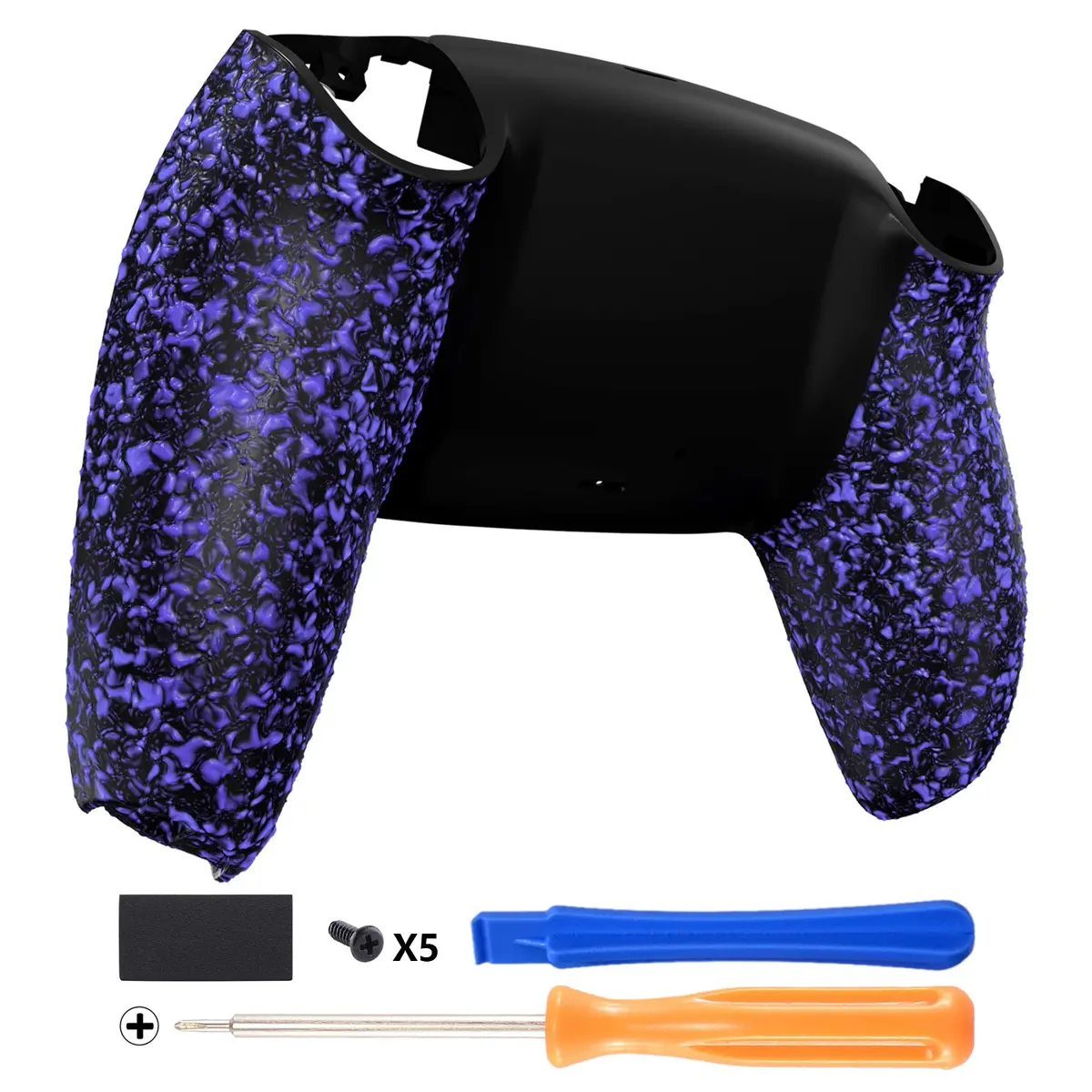 Extremerate Replacement Back Housing Bottom Shell Compatible With Ps5 Controller Bdm-010/020/030/040/050 - Textured Purple 1