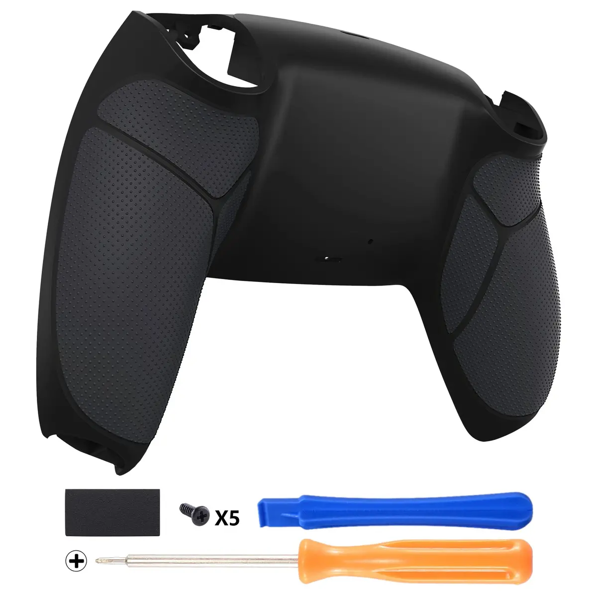 Extremerate Performance Grip Replacement Back Housing Bottom Shell Compatible With Ps5 Controller Bdm-010/020/030/040/050 - Rubberized Black 1