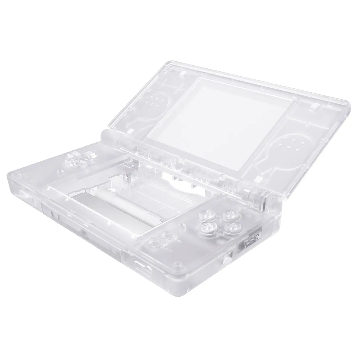Extremerate Replacement Full Housing Shell & Buttons With Screen Lens For Nintendo Ds Lite Ndsl - Transparent Clear 1