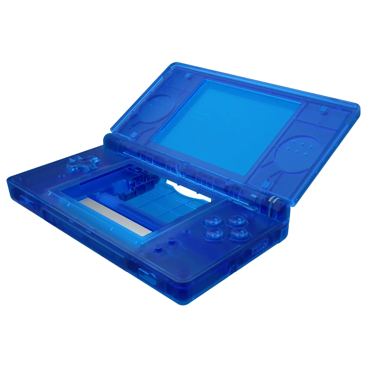 Extremerate Replacement Full Housing Shell & Buttons With Screen Lens For Nintendo Ds Lite Ndsl - Clear Blue 1