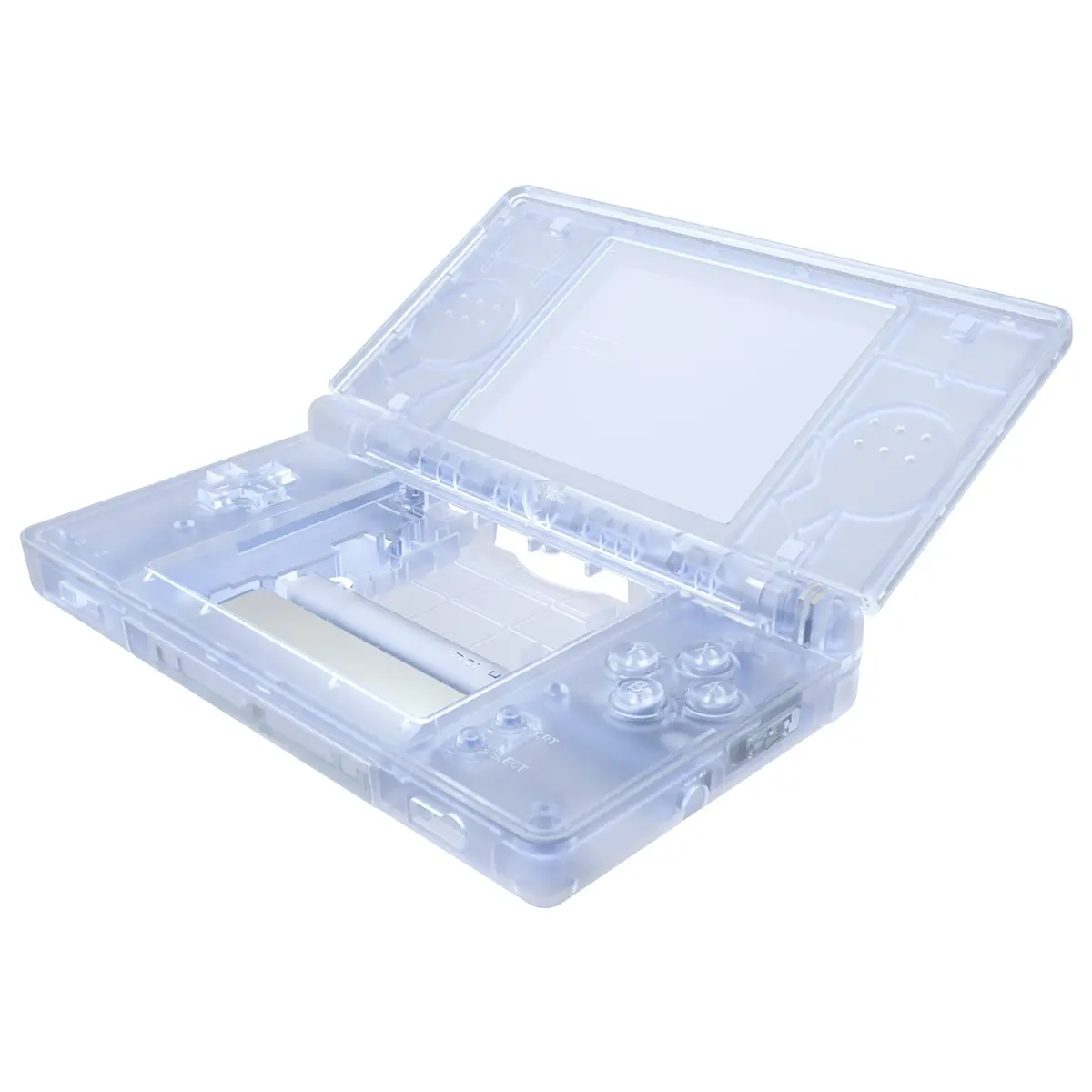 Extremerate Replacement Full Housing Shell & Buttons With Screen Lens For Nintendo Ds Lite Ndsl - Clear Glacier Blue 1