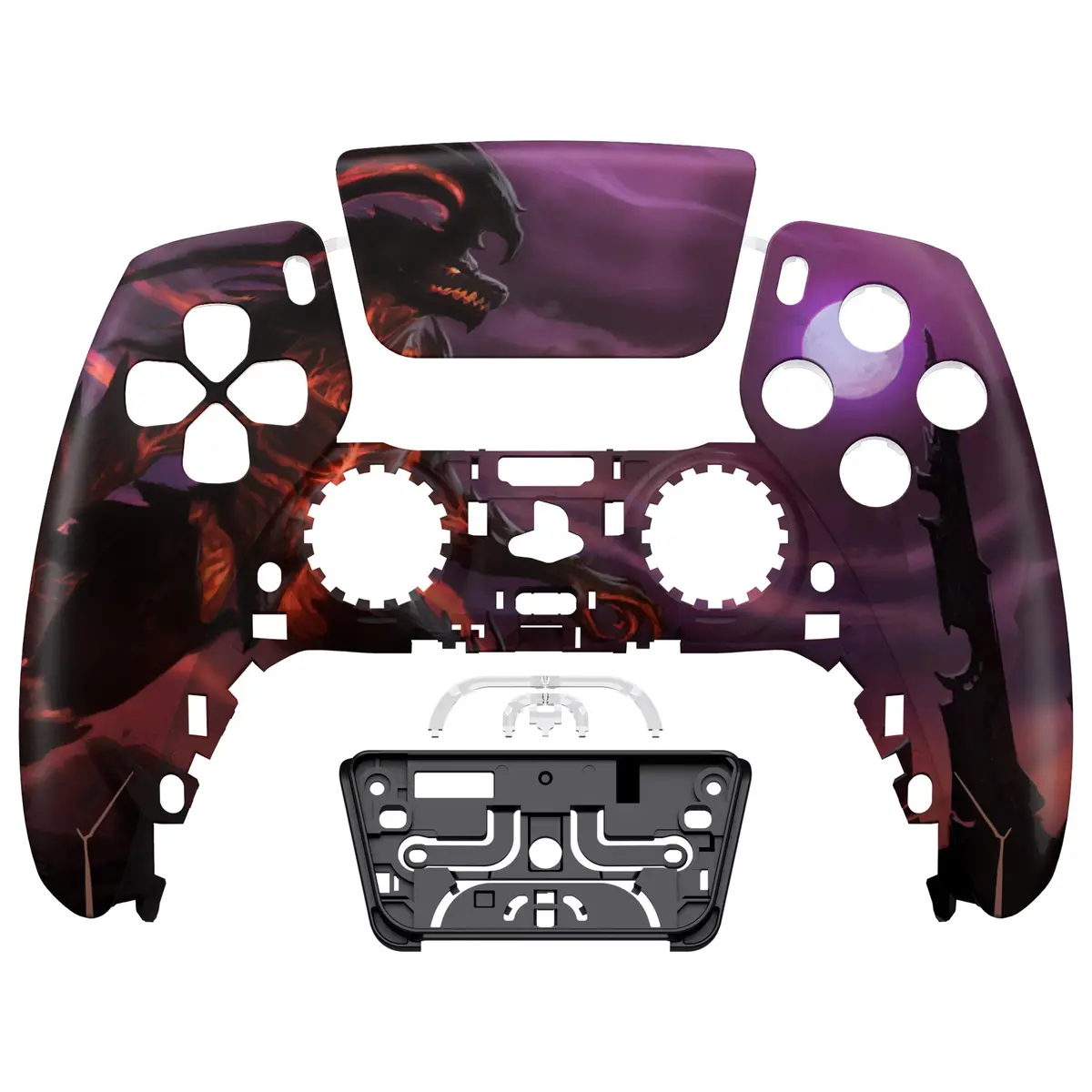 Extremerate Replacement Front Housing Shell With Touchpad Compatible With Ps5 Controller Bdm-010/020/030/040/050 - Dragon King 1