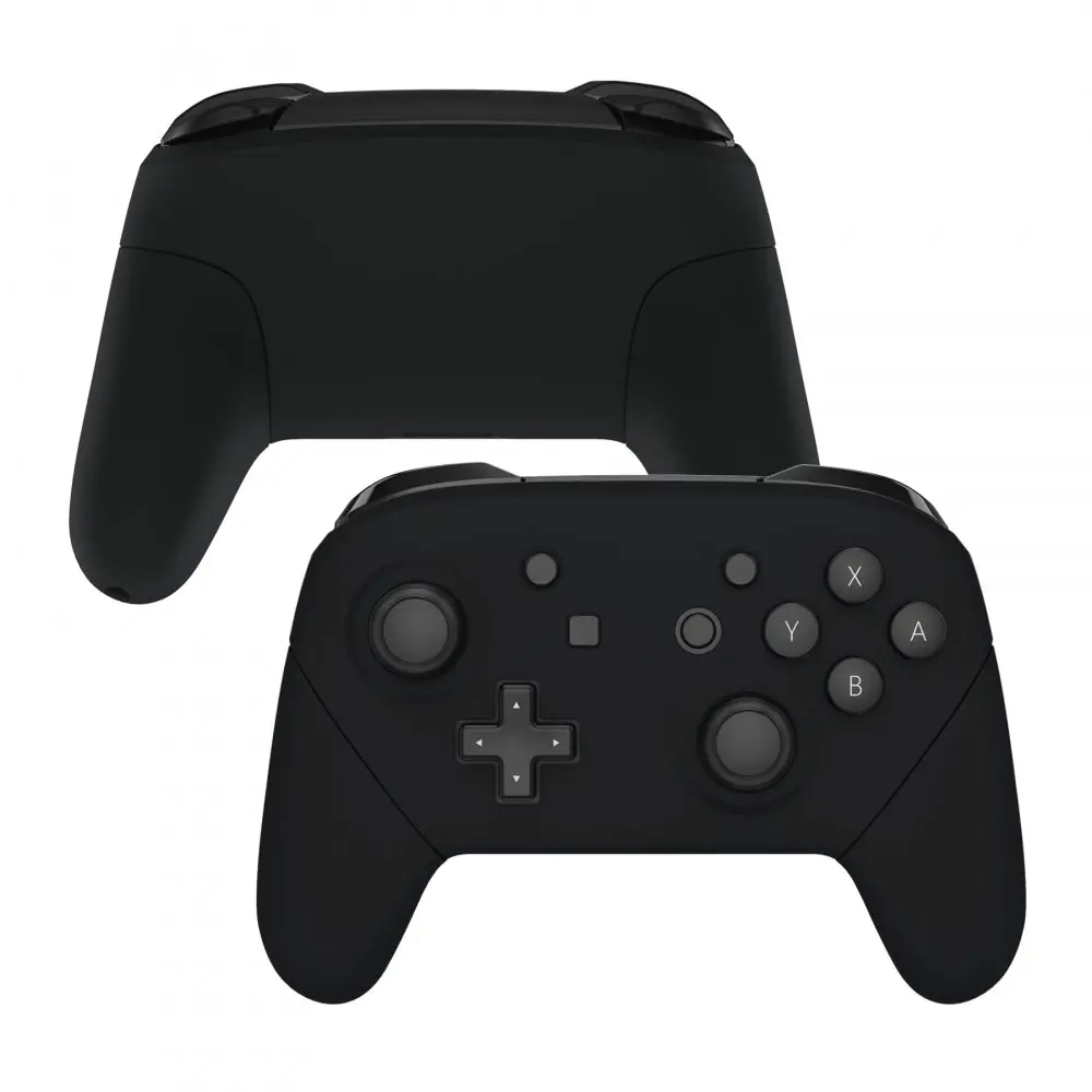 Extremerate Replacement Full Set Shell Faceplate Backplate Handles For Nintendo Switch Pro - Black 1