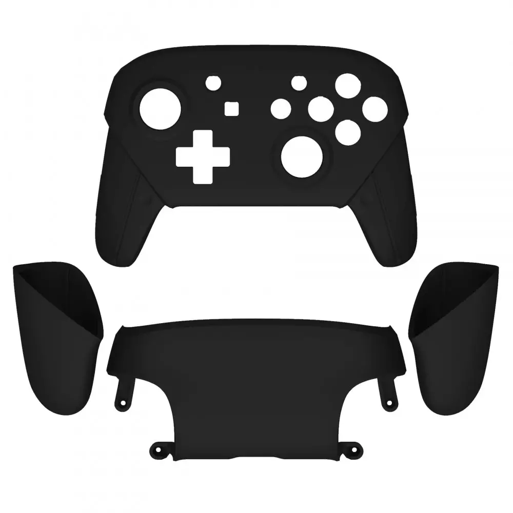 Extremerate Replacement Full Set Shell Faceplate Backplate Handles For Nintendo Switch Pro - Black 2