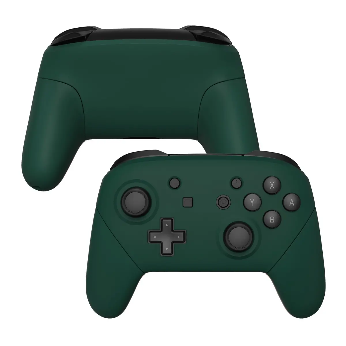 Extremerate Replacement Full Set Shell Faceplate Backplate Handles For Nintendo Switch Pro - Forest Green 1