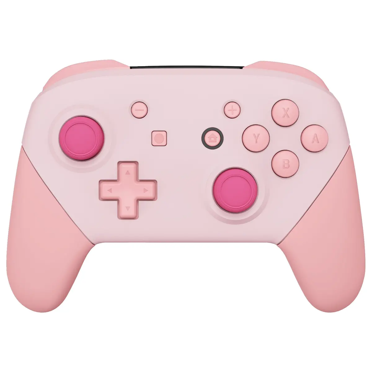 Extremerate Replacement Full Set Shell Faceplate Backplate Handles For Nintendo Switch Pro - Cherry Blossoms Pink & Puffy Pink 1