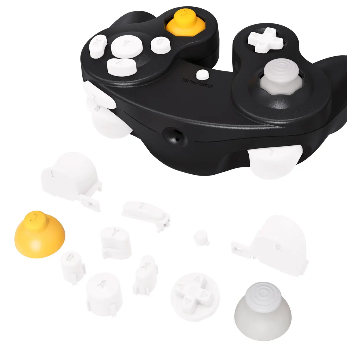 Extremerate Diy Replacement Full Set Buttons & Thumbsticks For Nintendo Gamecube Controller Ngc - White 1