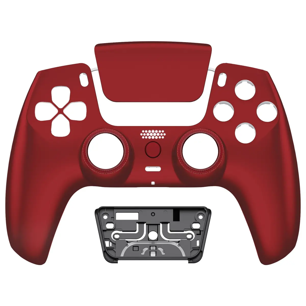 Extremerate Luna Redesigned Replacement Front Shell With Touchpad Compatible With Ps5 Controller Bdm-010/020/030/040/050 - Scarlet Red 1