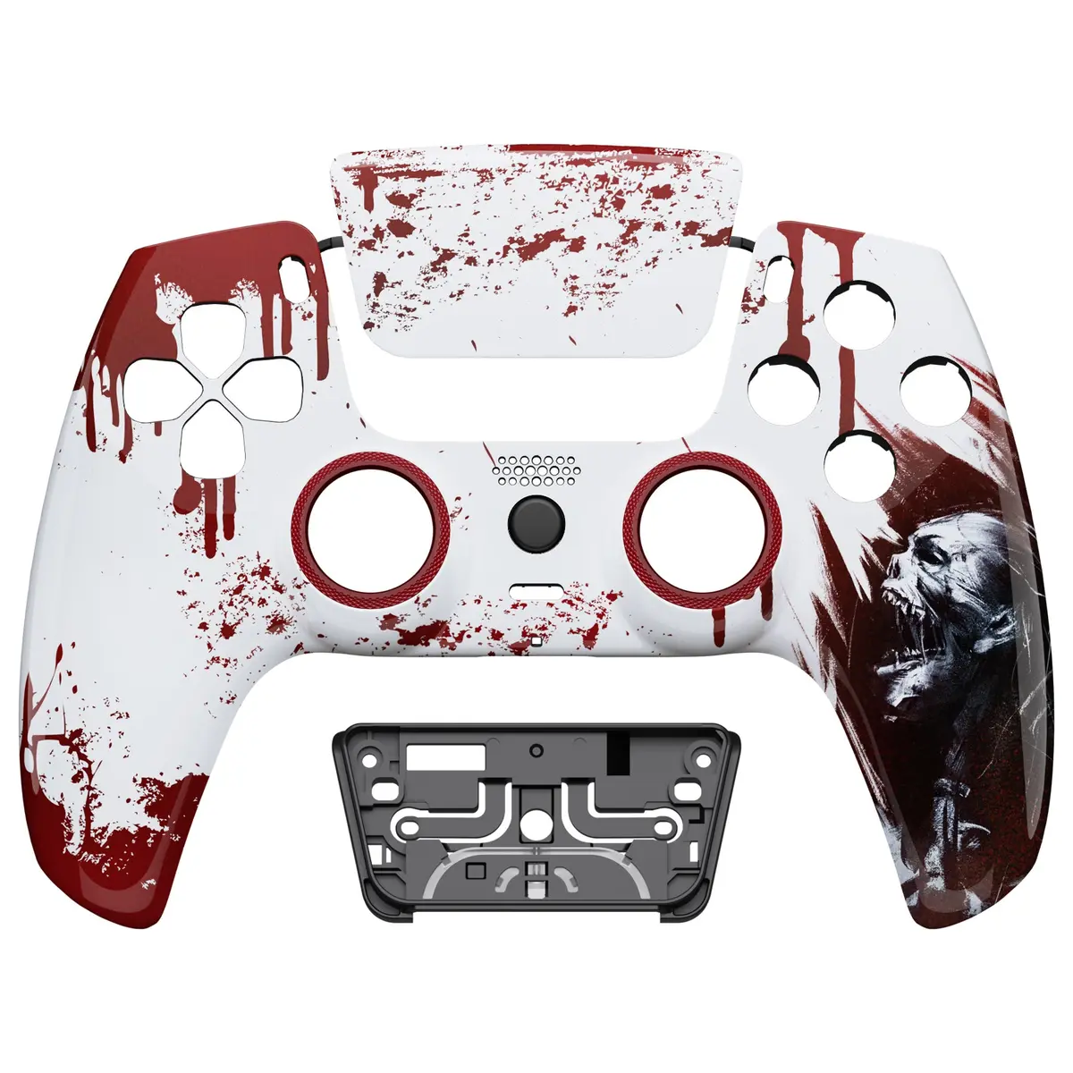 Extremerate Luna Redesigned Replacement Front Shell With Touchpad Compatible With Ps5 Controller Bdm-010/020/030/040/050/060 - Blood Zombie 1