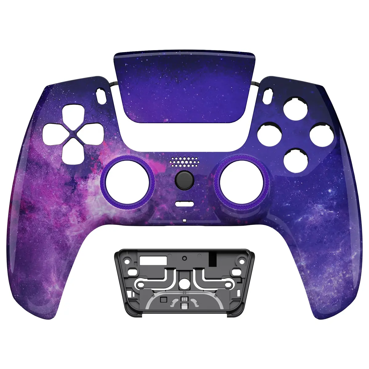 Extremerate Luna Redesigned Replacement Front Shell With Touchpad Compatible With Ps5 Controller Bdm-010/020/030/040/050 - Nebula Galaxy 1