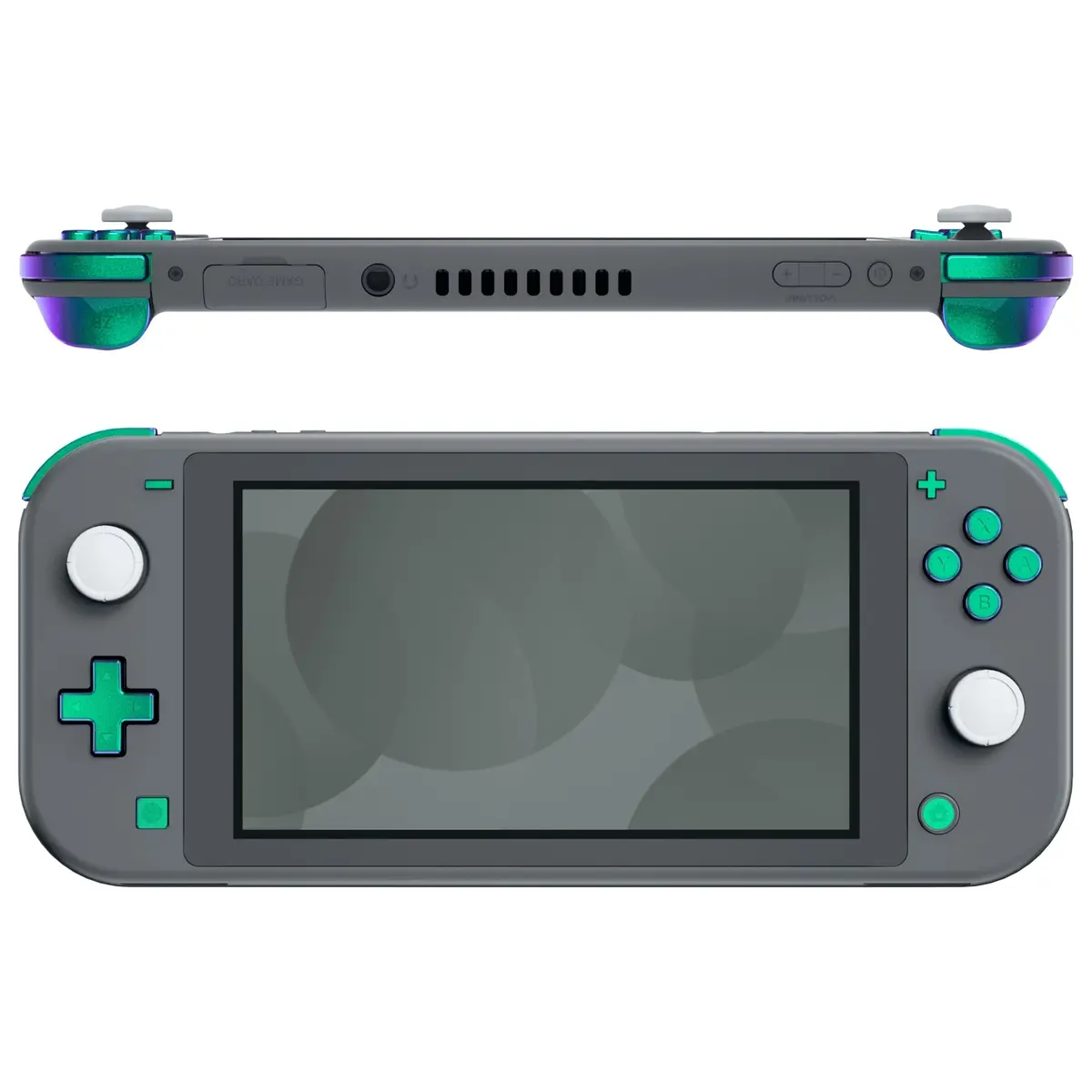 Extremerate Replacement Full Set Buttons For Ns Switch Lite - Chameleon Green Purple 1