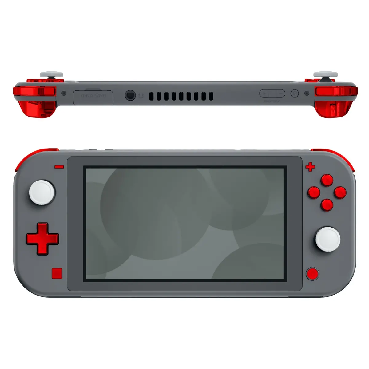 Extremerate Replacement Full Set Buttons For Ns Switch Lite - Chrome Red Glossy 1