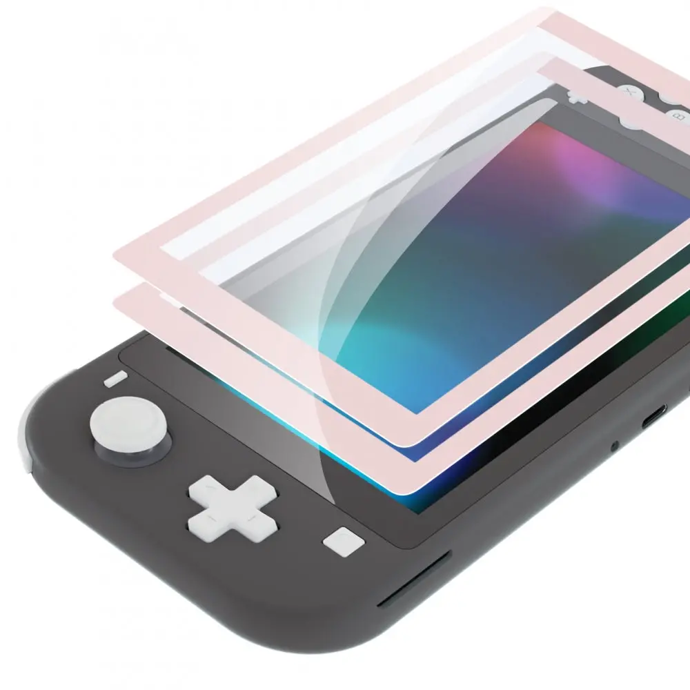 Extremerate 2 Pack Anti-Scratch Transparent Hd Tempered Glass Screen Protector For Nintendo Switch Lite - Cherry Blossoms Pink Border 1