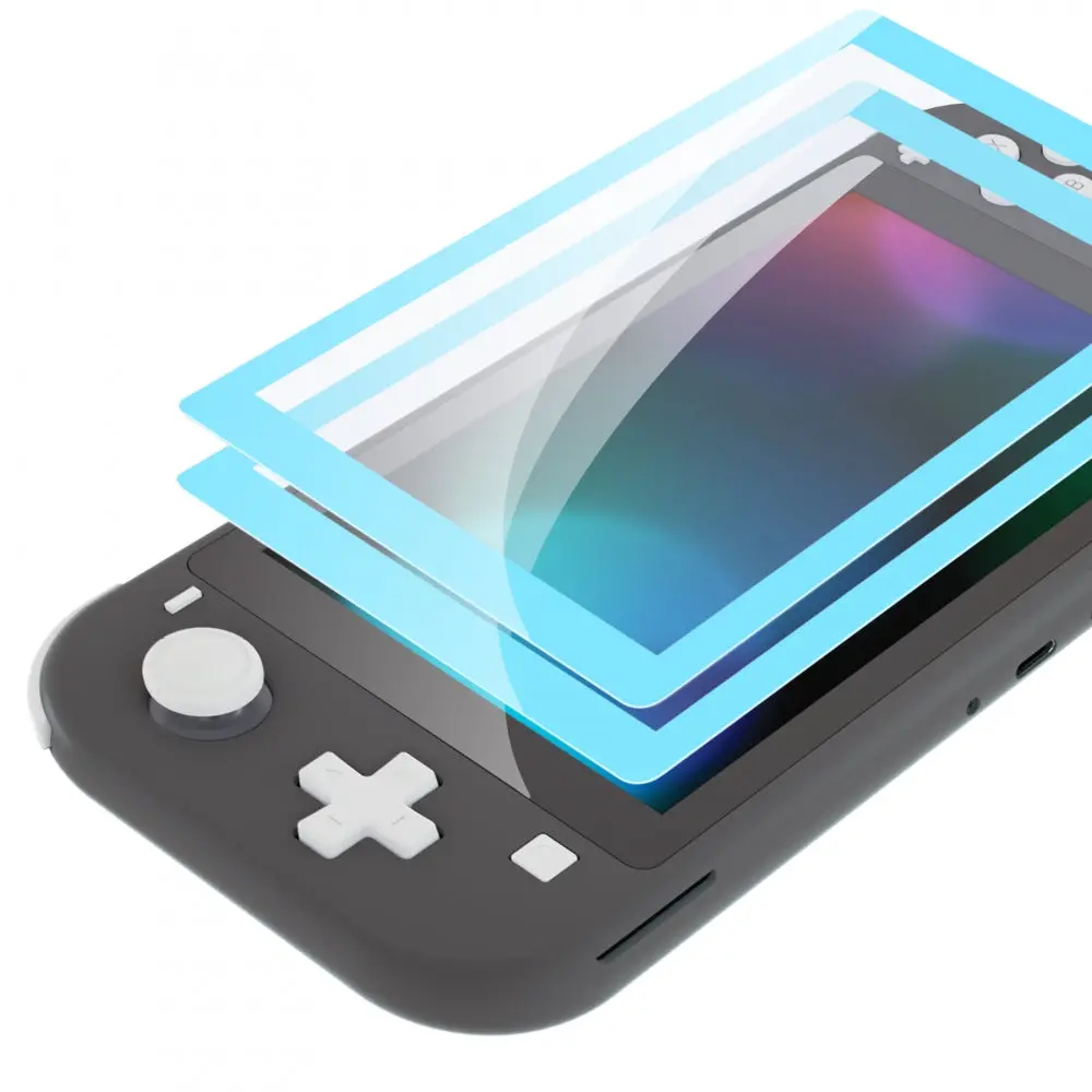 Extremerate 2 Pack Anti-Scratch Transparent Hd Tempered Glass Screen Protector For Nintendo Switch Lite - Heaven Blue Border 1