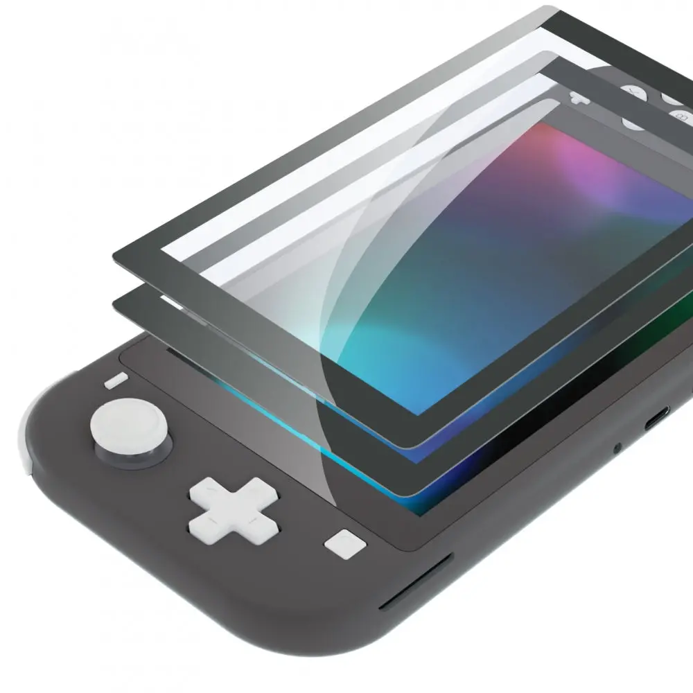 Extremerate 2 Pack Anti-Scratch Transparent Hd Tempered Glass Screen Protector For Nintendo Switch Lite - Gray Border 1