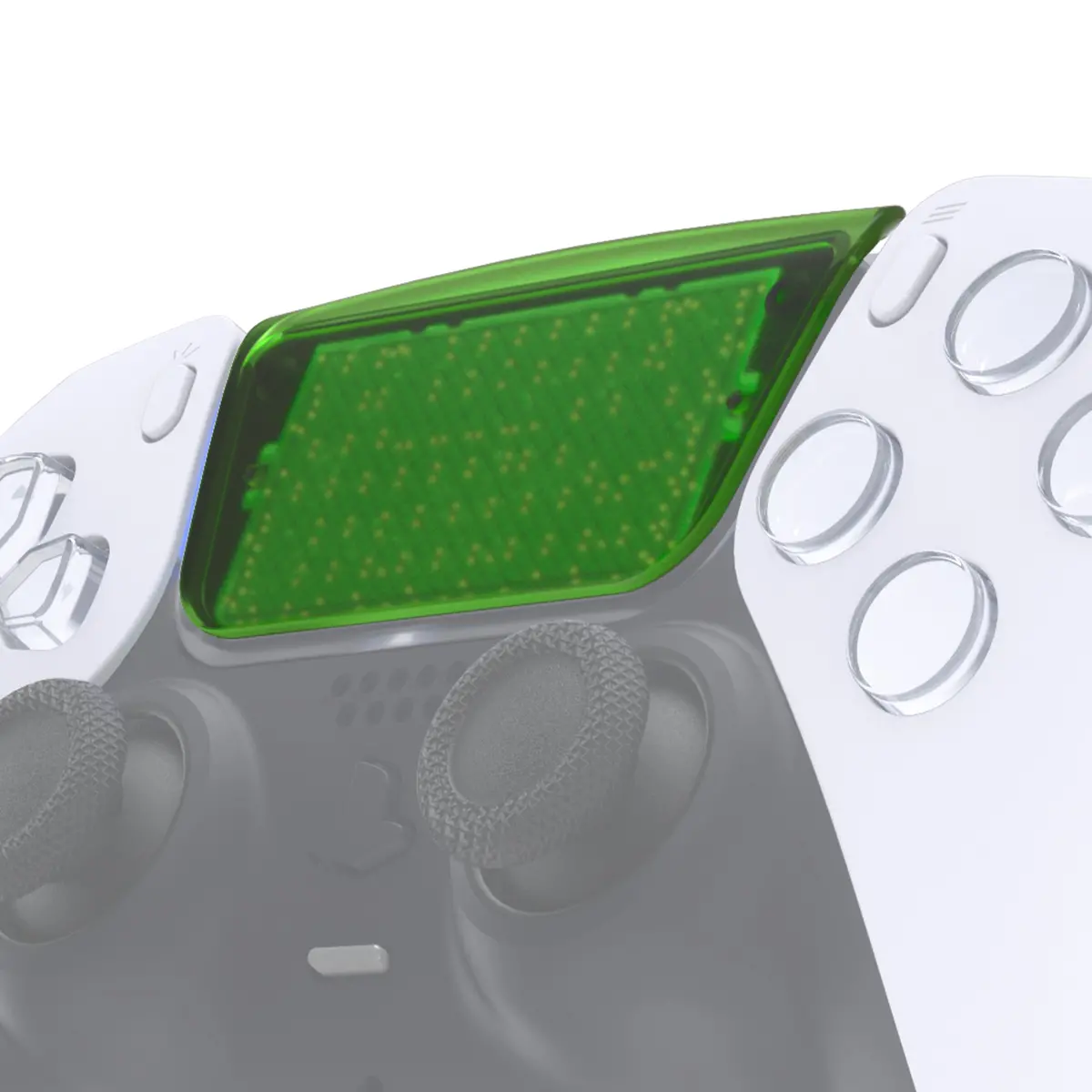 Extremerate Replacement Custom Touchpad Cover Compatible With Ps5 Controller Bdm-010/020/030/040/050/060 - Clear Green 1