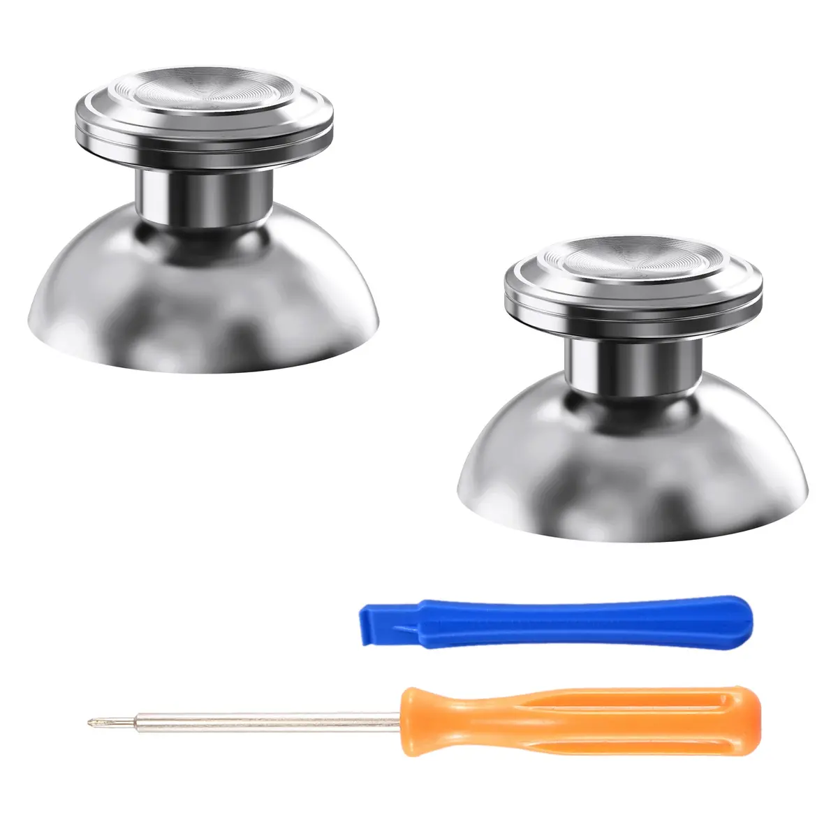Extremerate Replacement Aluminum Metal Thumbsticks Compatible With Ps5 & Ps4 Controller - Silver 1