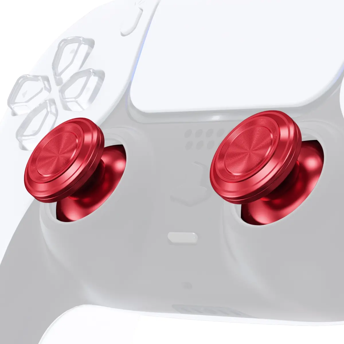 Extremerate Replacement Aluminum Metal Thumbsticks Compatible With Ps5 & Ps4 Controller - Red 2