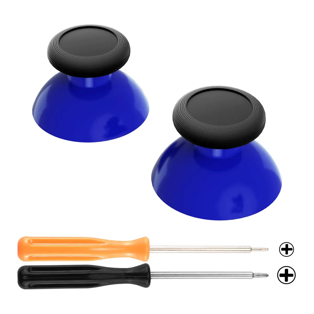 Extremerate Replacement Dual-Color 3D Joystick Thumbsticks For Nintendo Switch Pro Controller - Blue & Black 1