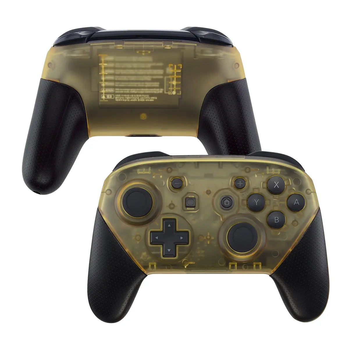 Extremerate Replacement Faceplate And Backplate For Nintendo Switch Pro Controller - Amber Yellow 1
