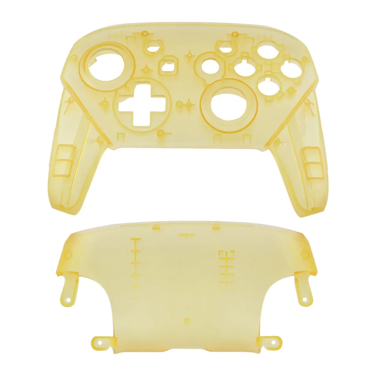 Extremerate Replacement Faceplate And Backplate For Nintendo Switch Pro Controller - Amber Yellow 2