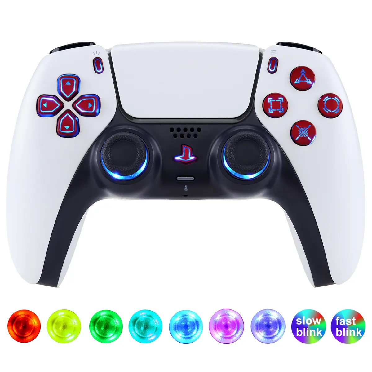 Extremerate Multi-Colors Luminated Buttons Dtf V3 Led Kit For Ps5 Controller Bdm-030/040/050 - Scarlet Red 1