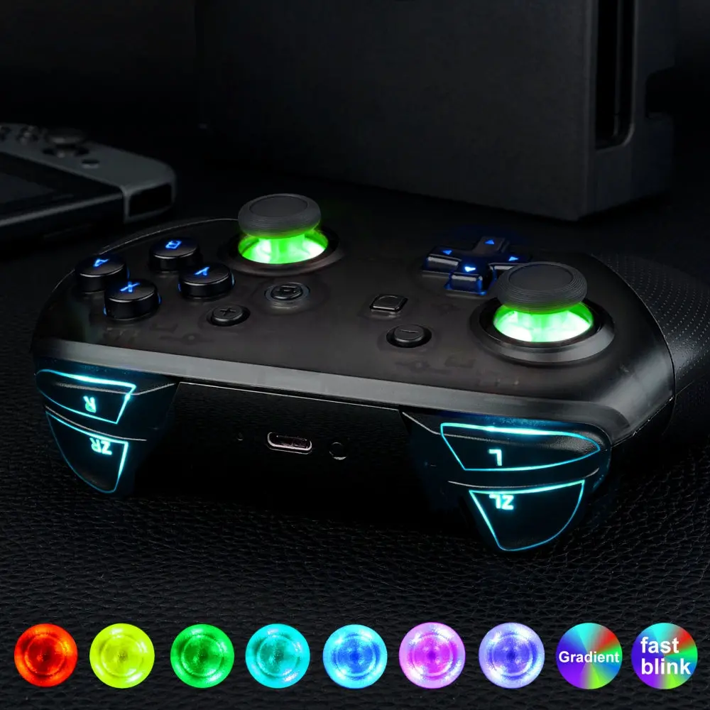Extremerate Multi-Colors Luminated Button Dtfs Led Kit For Ns Switch Pro Controller - Black 1