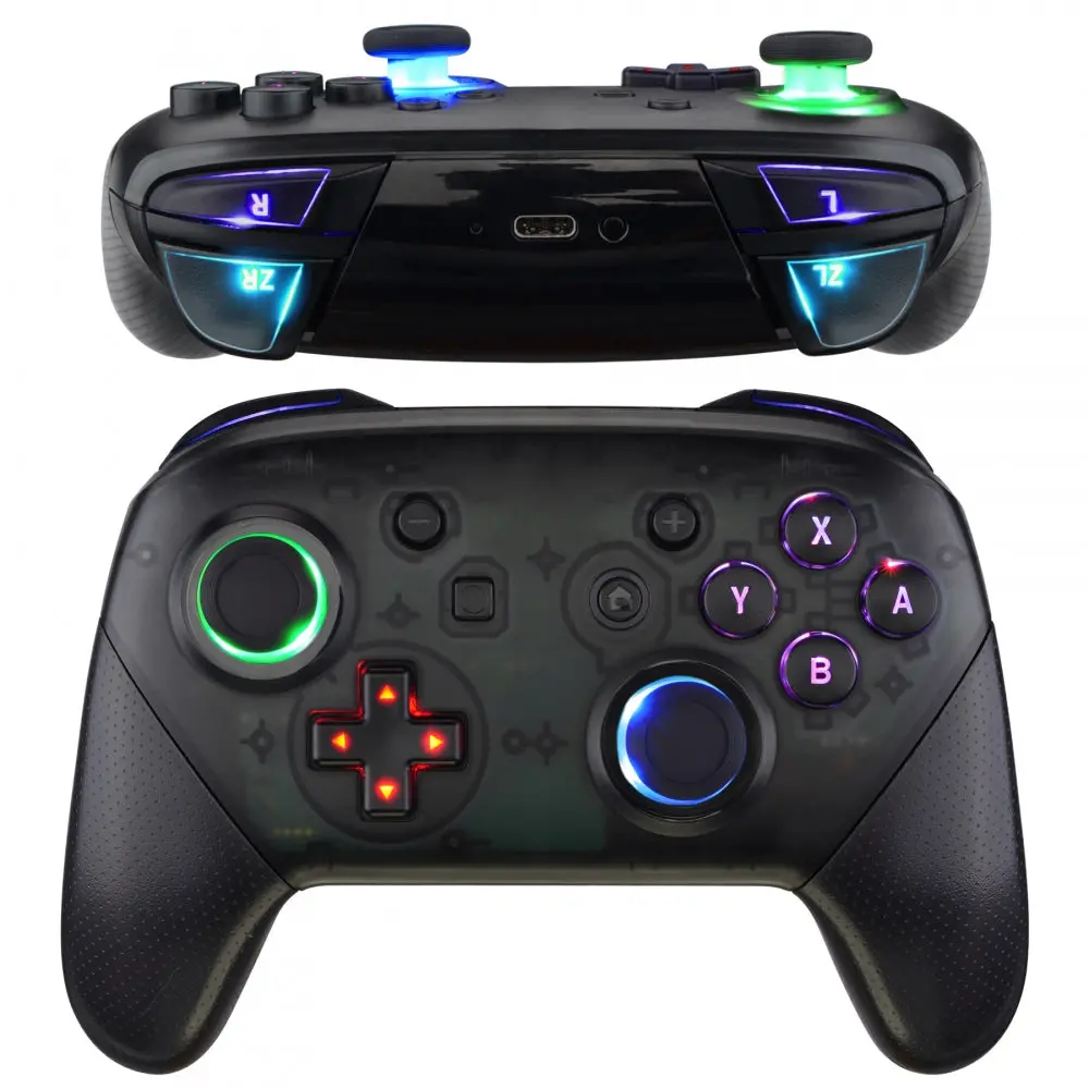 Extremerate Multi-Colors Luminated Button Dtfs Led Kit For Ns Switch Pro Controller - Black 2