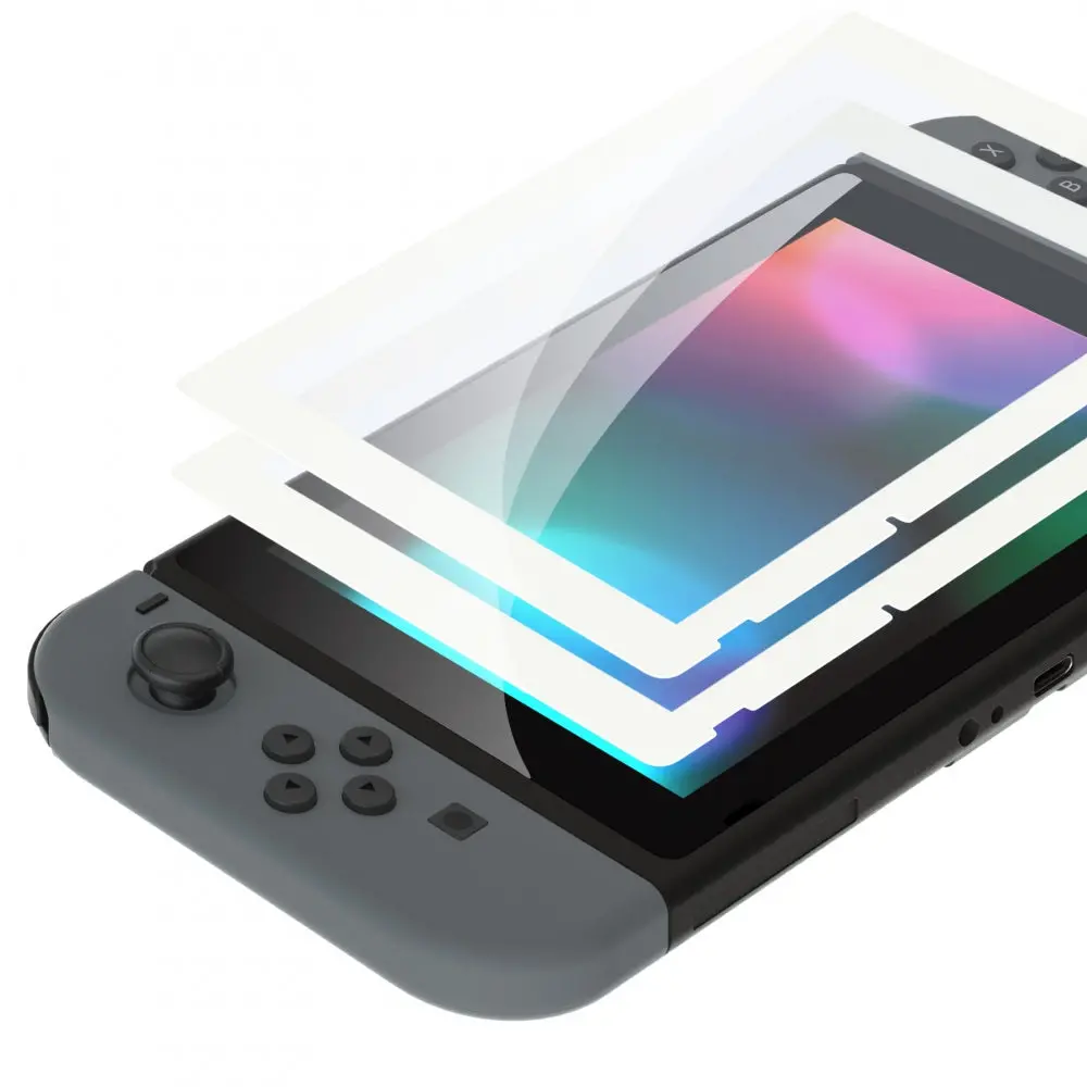 Extremerate 2 Pack Transparent Hd Clear Tempered Glass Screen Protector For Nintendo Switch - White Border 1