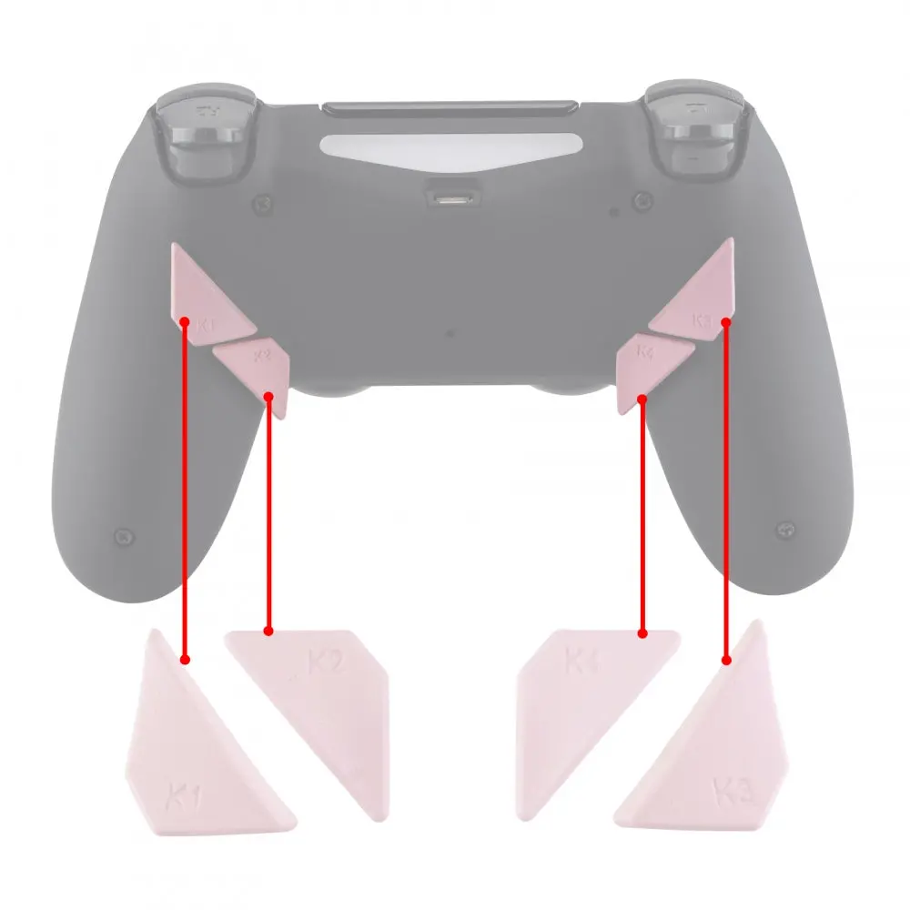 Extremerate Replacement Ergonomic Back Buttons K1 K2 K3 K4 Paddles For Ps4 Controller Dawn Remap Kit - Cherry Blossoms Pink 1