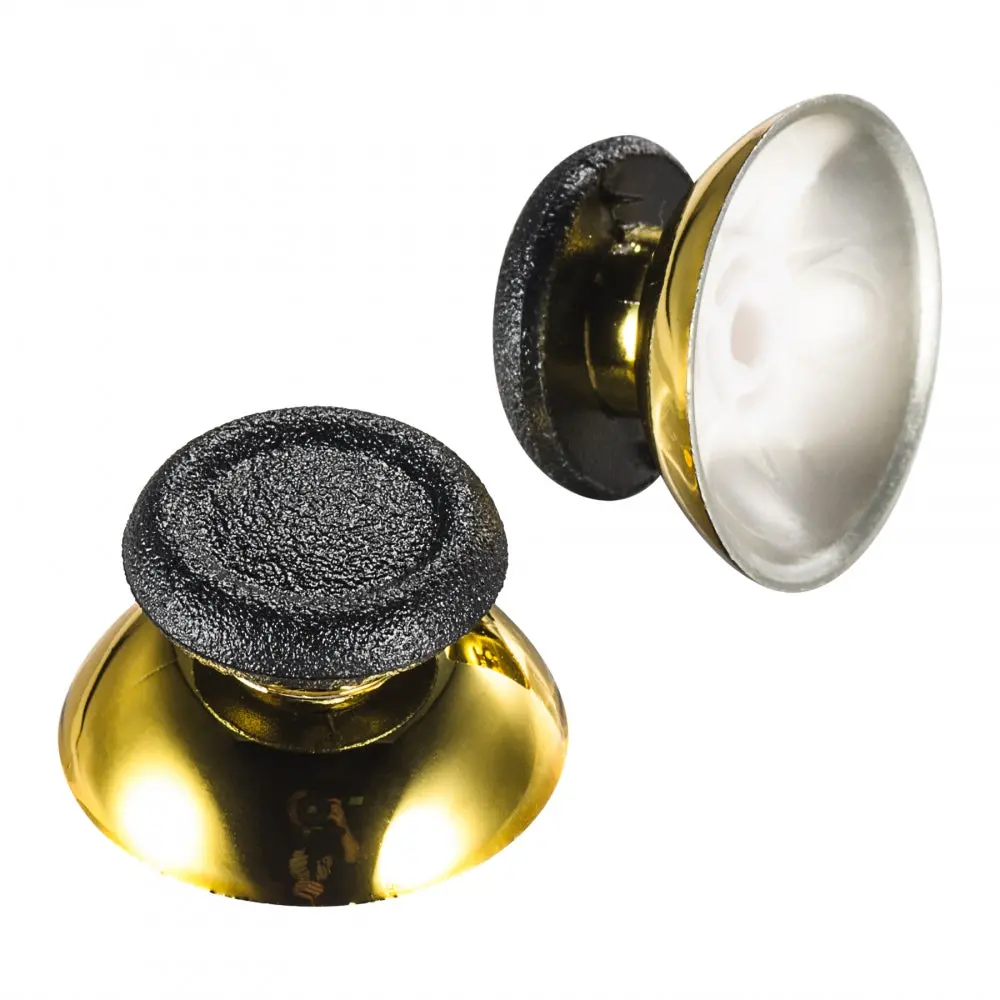 Extremerate Replacement Analog Black Rubber Thumbsticks Compatible With Ps4 Controller - Chrome Gold 1