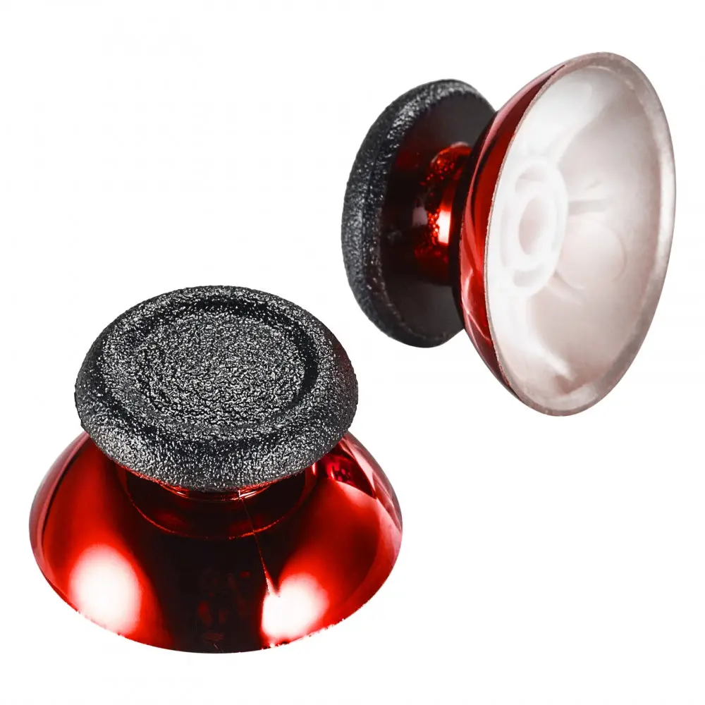 Extremerate Replacement Analog Black Rubber Thumbsticks Compatible With Ps4 Controller - Chrome Red 1