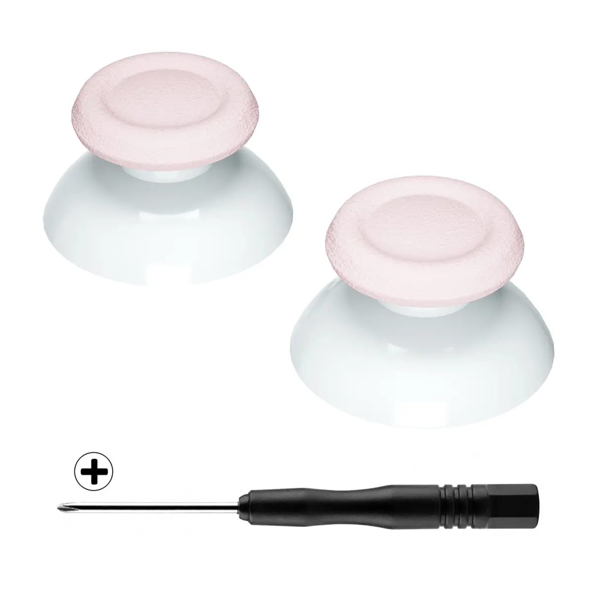 Extremerate Dual-Color Replacement 3D Joystick Thumbsticks Compatible With Ps4 Slim Pro Controller - Cherry Blossoms Pink & White 1