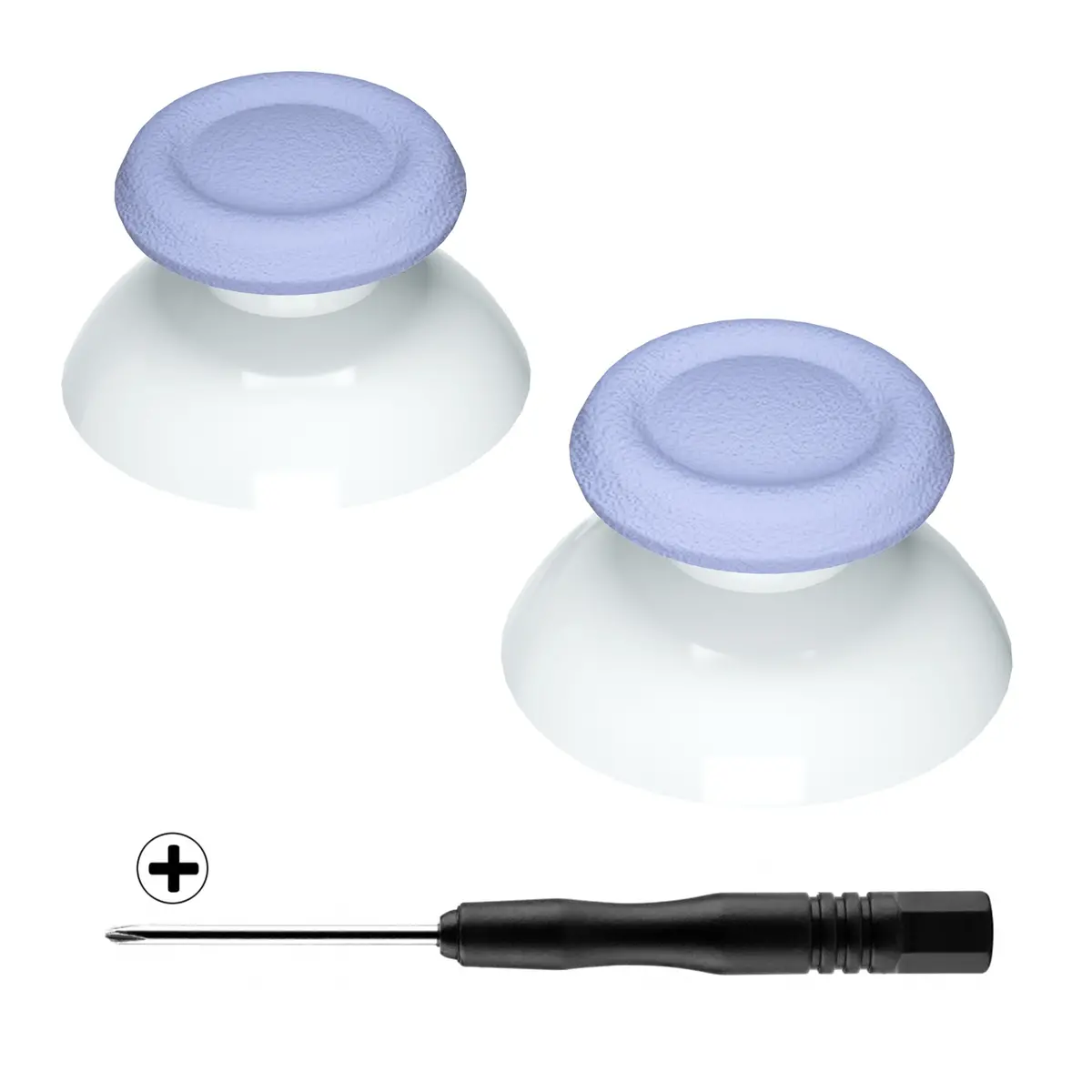 Extremerate Dual-Color Replacement 3D Joystick Thumbsticks Compatible With Ps4 Slim Pro Controller - Light Violet & White 1