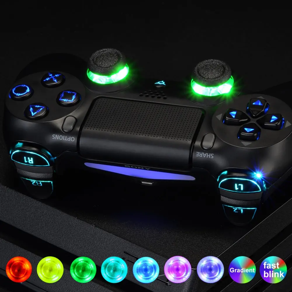 Extremerate Multi-Colors Luminated Buttons Dtfs Led Kit For Ps4 Cuh-Zct2 Controller - Black 1