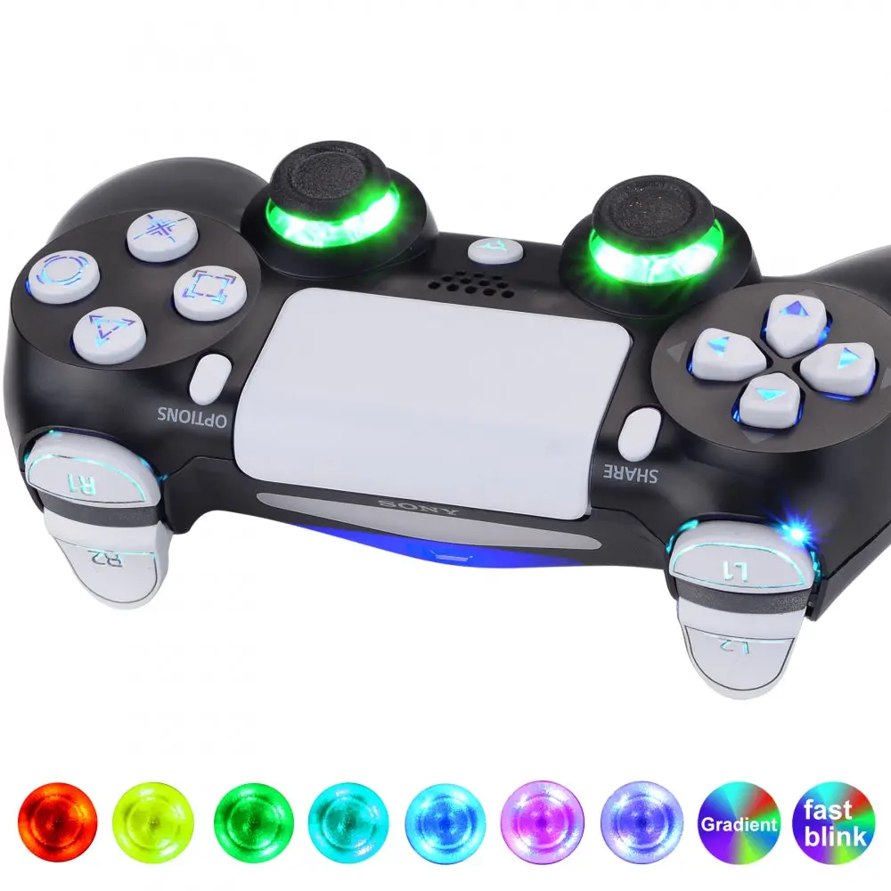 Extremerate Multi-Colors Luminated Buttons Dtfs Led Kit For Ps4 Cuh-Zct2 Controller - White 1